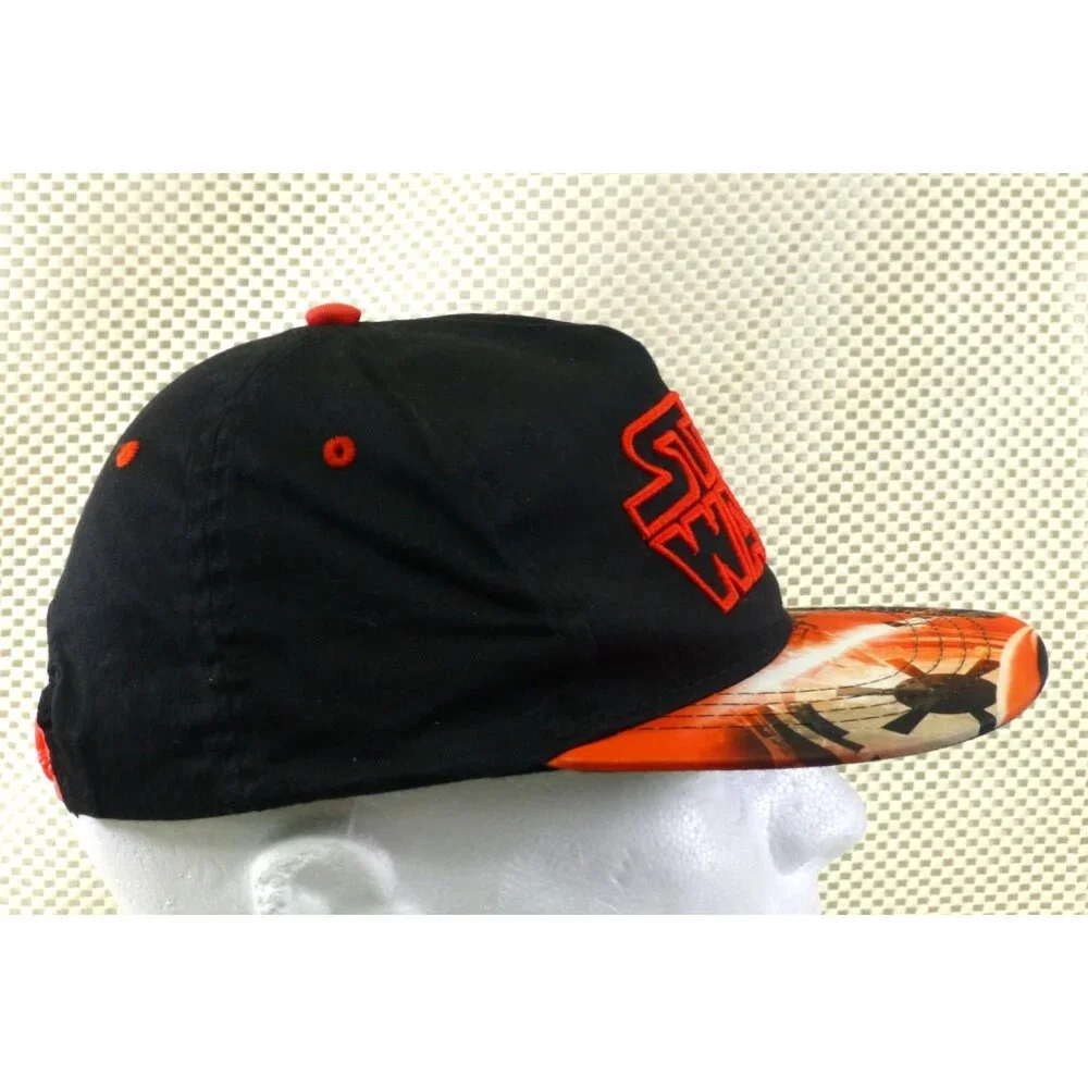 Star Wars Snapback Hat Darth Vader Graphic Brim & Red Logo Embroidery‎